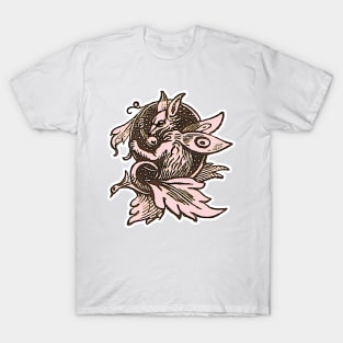 Medieval gargoyle monster eating fruit T-Shirt